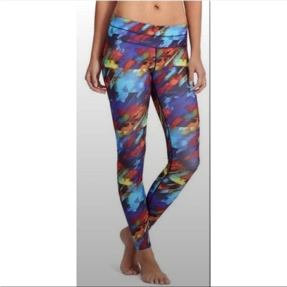 ATHLETA Colorburst Sonar Funky Ankle Mid Rise Leggings Sz XS - Picture 2 of 5